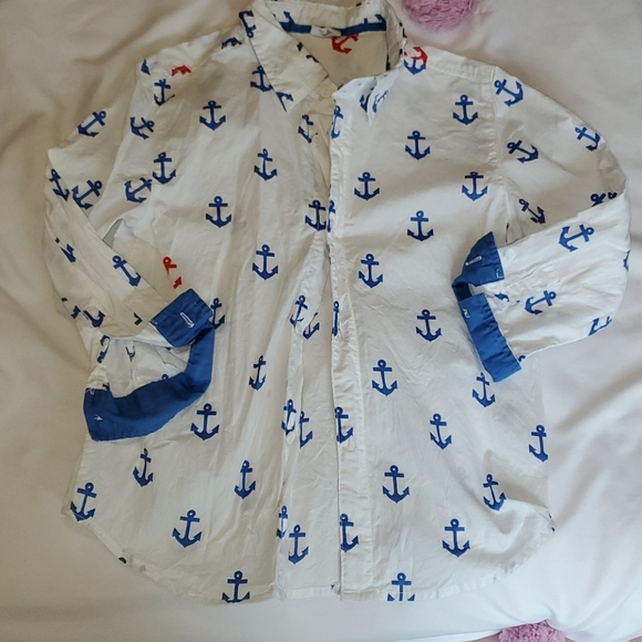 Boys Anchor Button up shirt - Picture 1 of 3